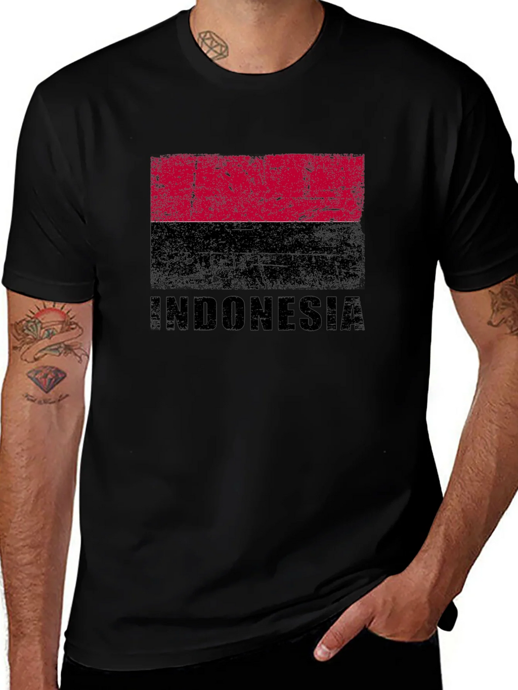 Indonesia Flag Graphic T-Shirt - Distressed Design product image 1
