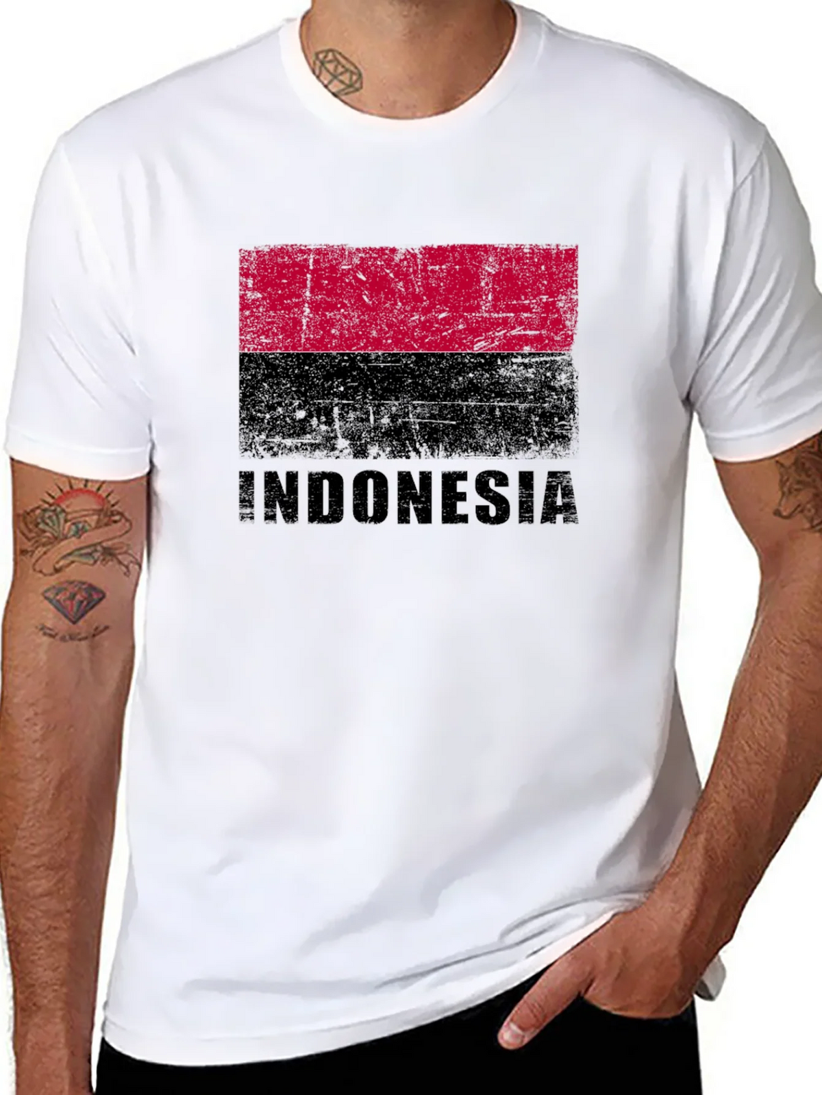 Indonesia Flag Graphic T-Shirt - Distressed Design product image 7
