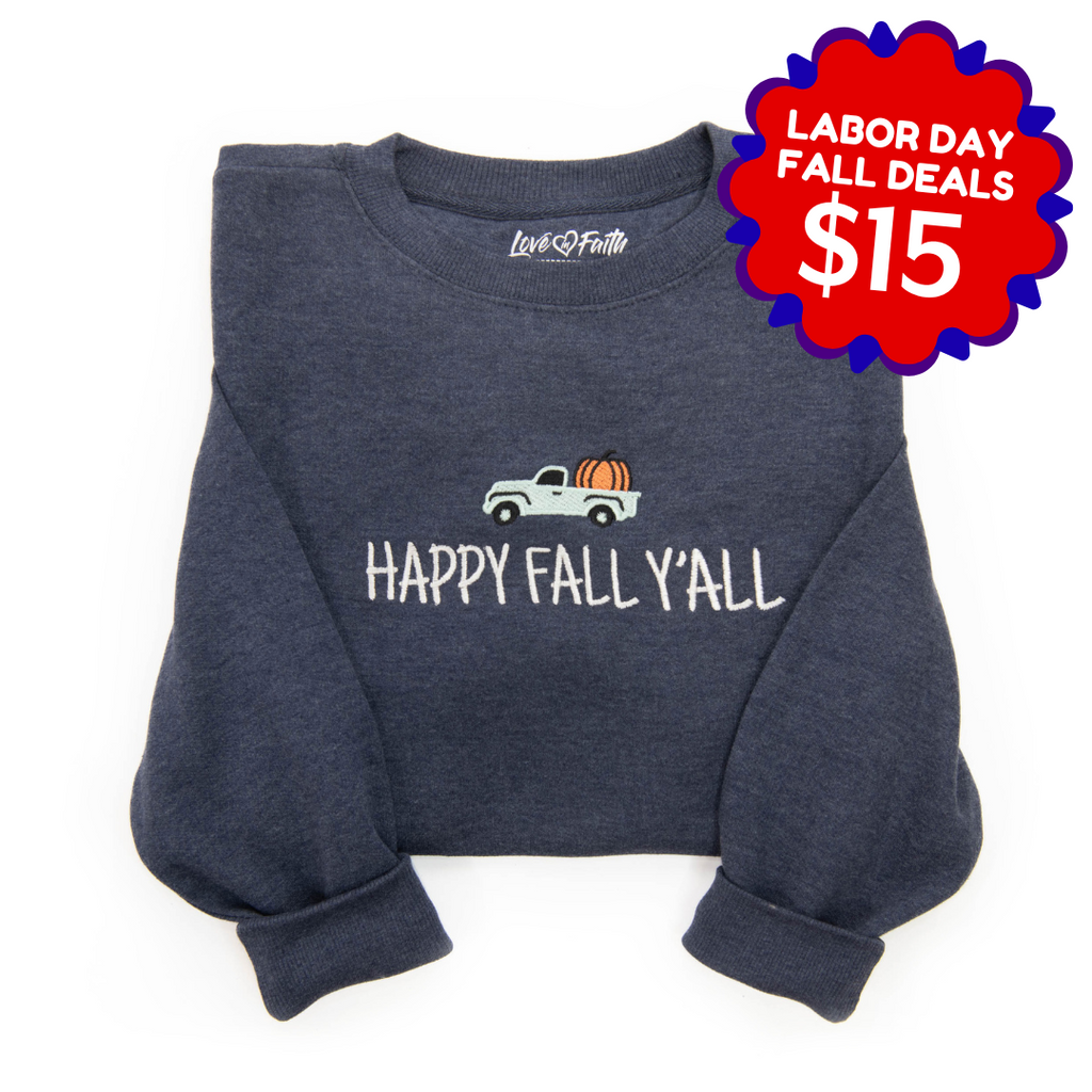 Embroidered Happy Fall Y'all Sweatshirt product image 1
