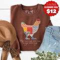 Embellished Chicken Patchwork Crewneck Sweatshirt product image 1