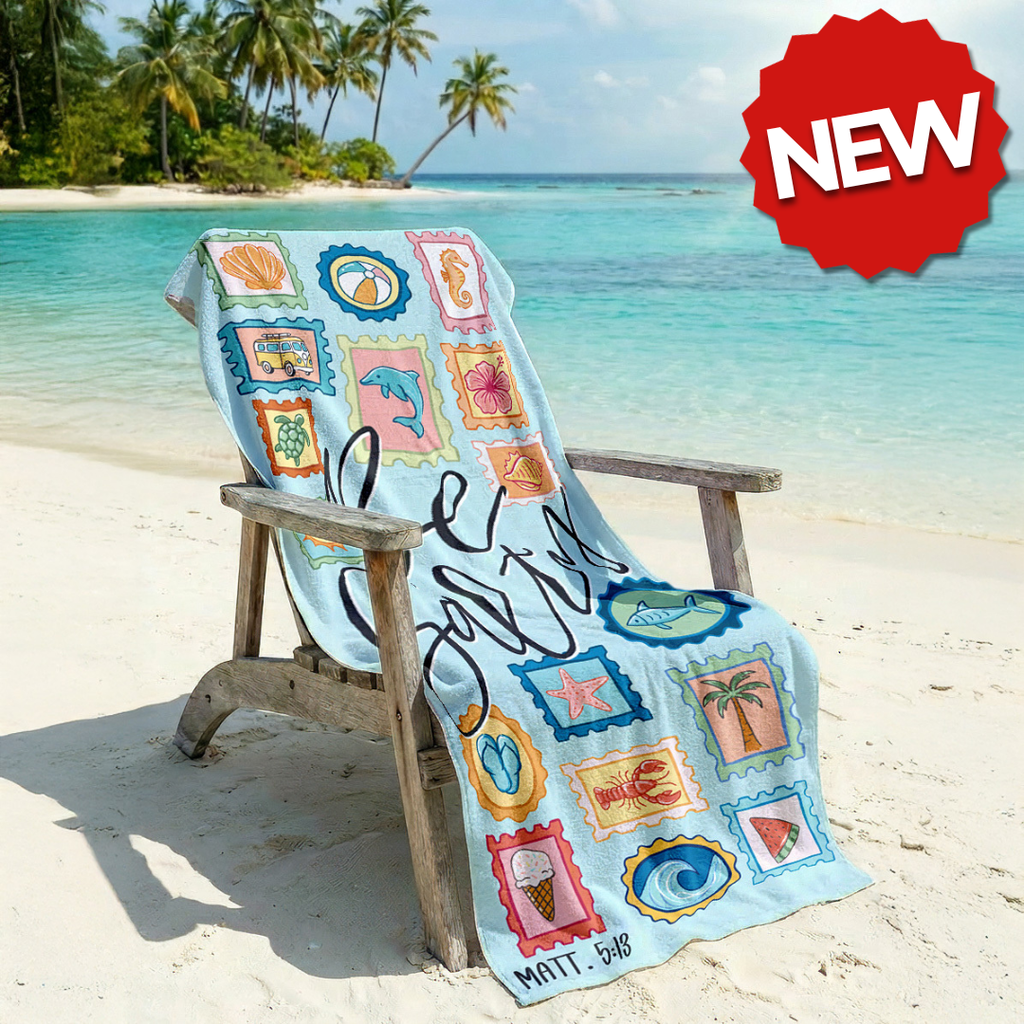 Be Salty Stamps Beach Towel