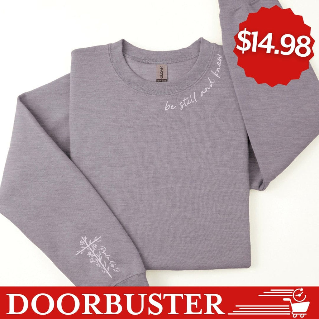 Embroidered Be Still and Know Sweatshirt product image 1