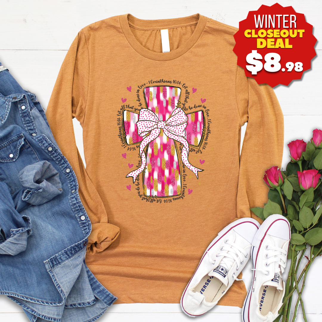 Pink Paint Cross Long Sleeve product image 1