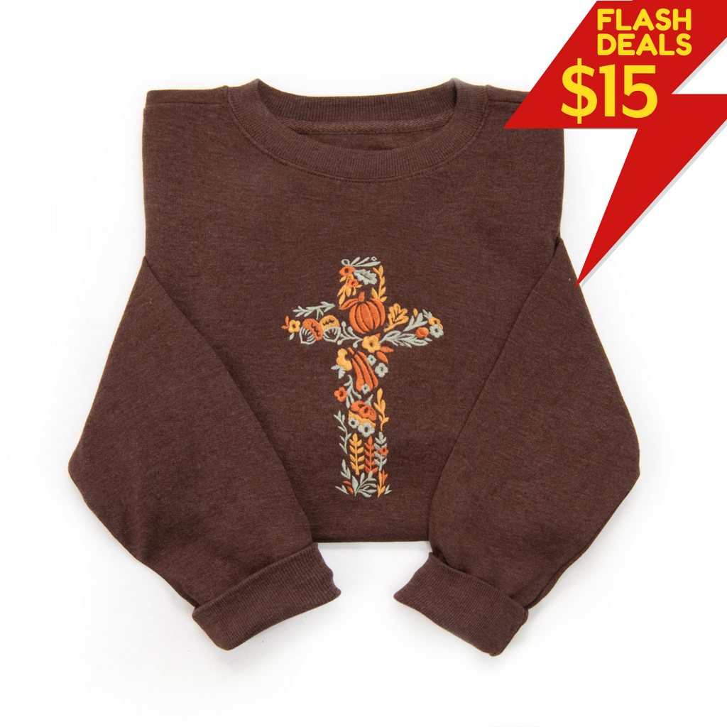 Embroidered Fall Cross Sweatshirt product image 1