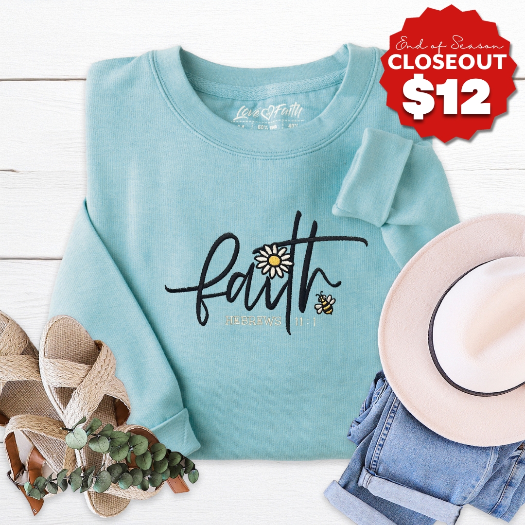 Faith Flower Embroidered Crewneck Sweatshirt product image 1