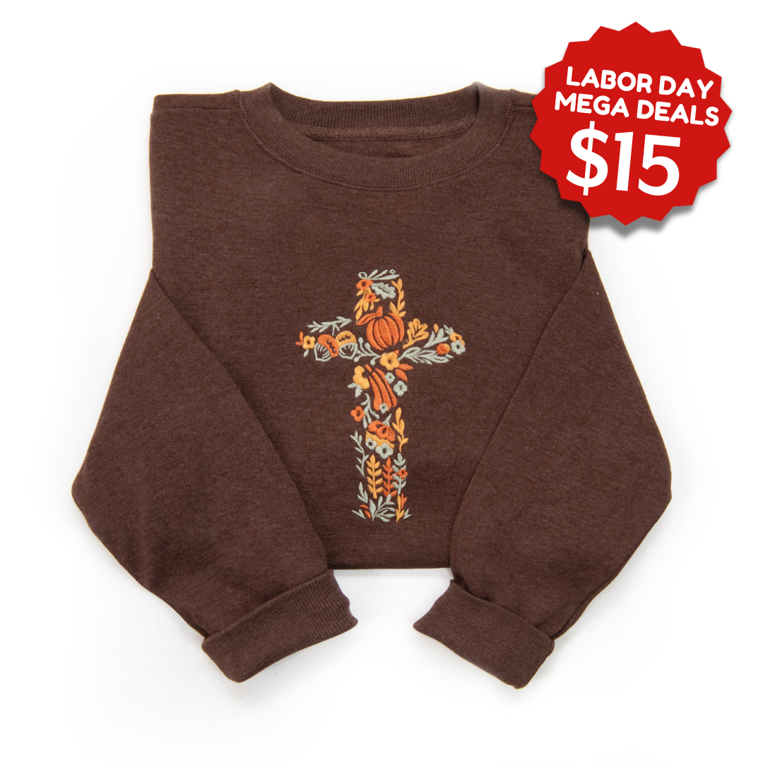 Embroidered Fall Cross Sweatshirt product image 1