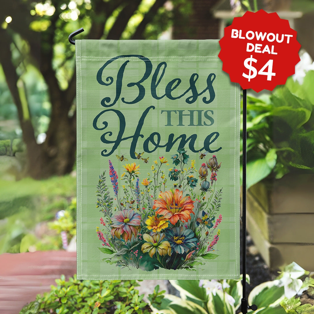 Bless This Home Printed Garden Flag