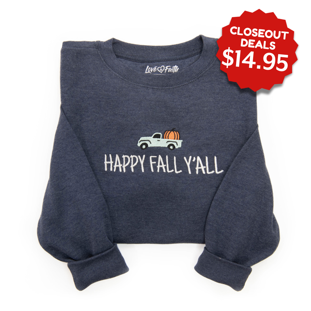 Embroidered Happy Fall Y'all Sweatshirt product image 1