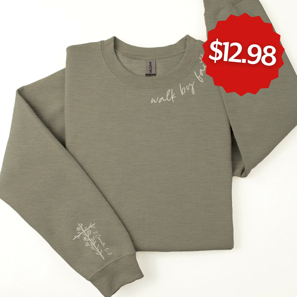 Embroidered Walk By Faith Sweatshirt product image 1