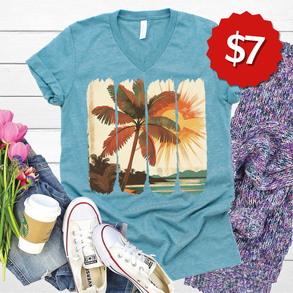 Sunset Brushstroke V-Neck