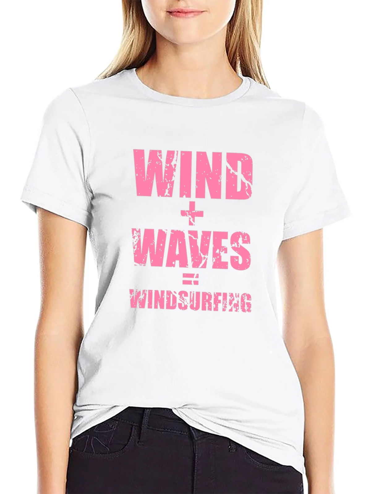 Wind + Waves = Windsurfing Black T-Shirt product image 7