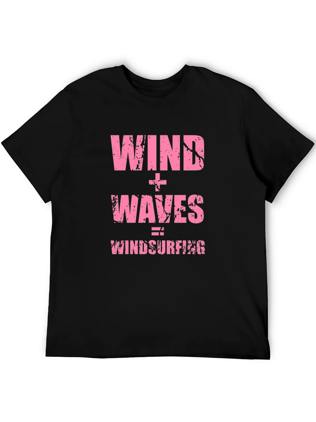Wind + Waves = Windsurfing Black T-Shirt product image 4