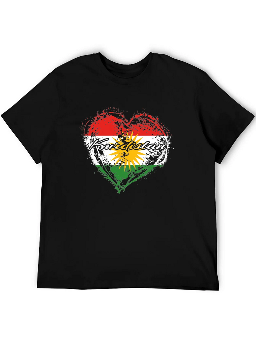 Kurdistan Flag Heart T-Shirt product image 1