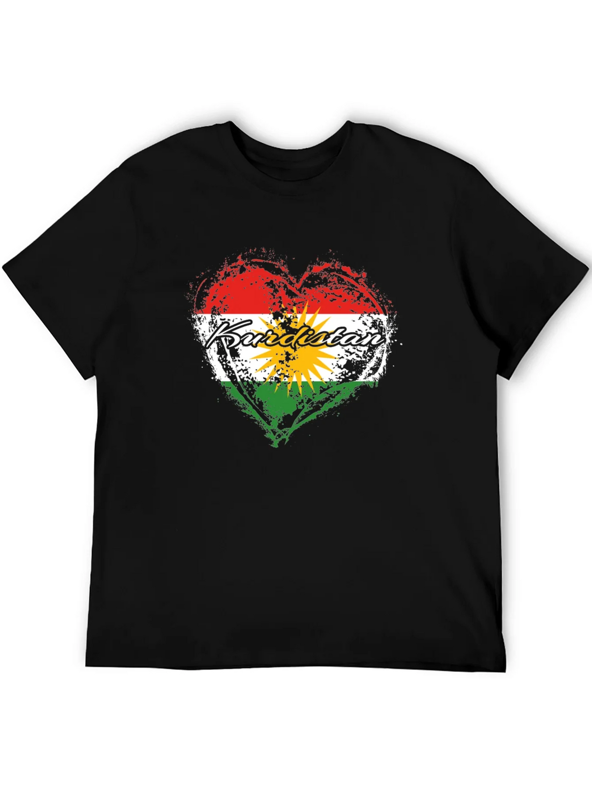 Kurdistan Flag Heart T-Shirt product image 1