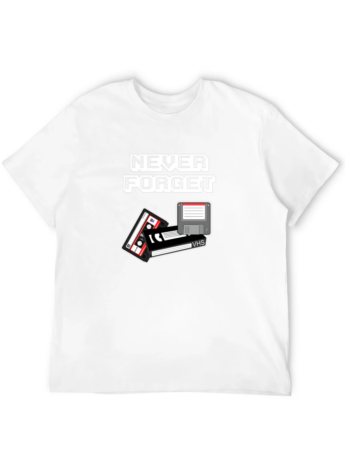 Retro Tech T-Shirt - Never Forget Cassette Floppy Disk product image 3