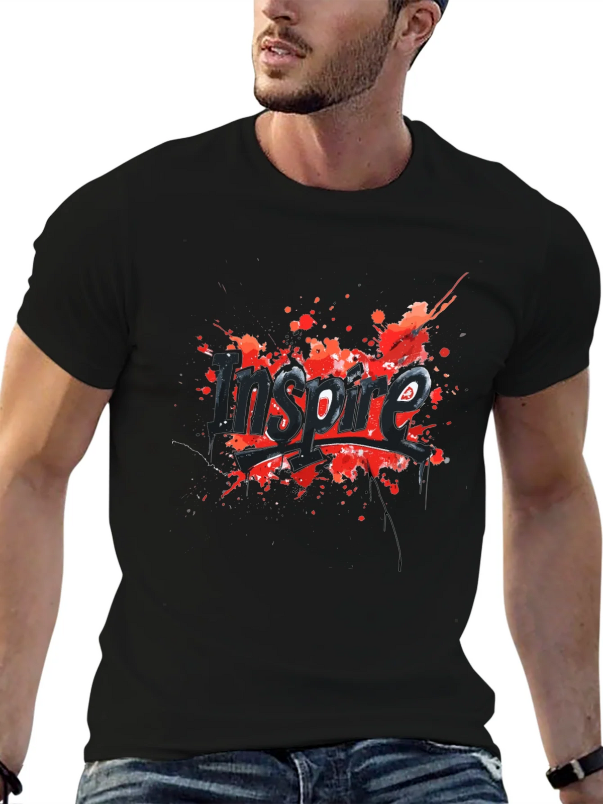 Inspire Graphic Tee - Black Cotton Blend product image 6