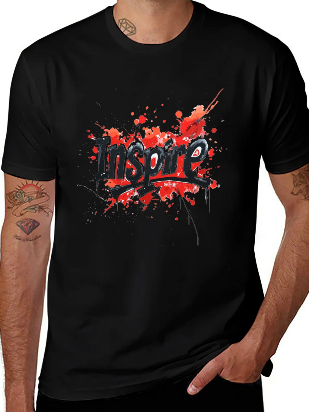Inspire Graphic Tee - Black Cotton Blend product image 1