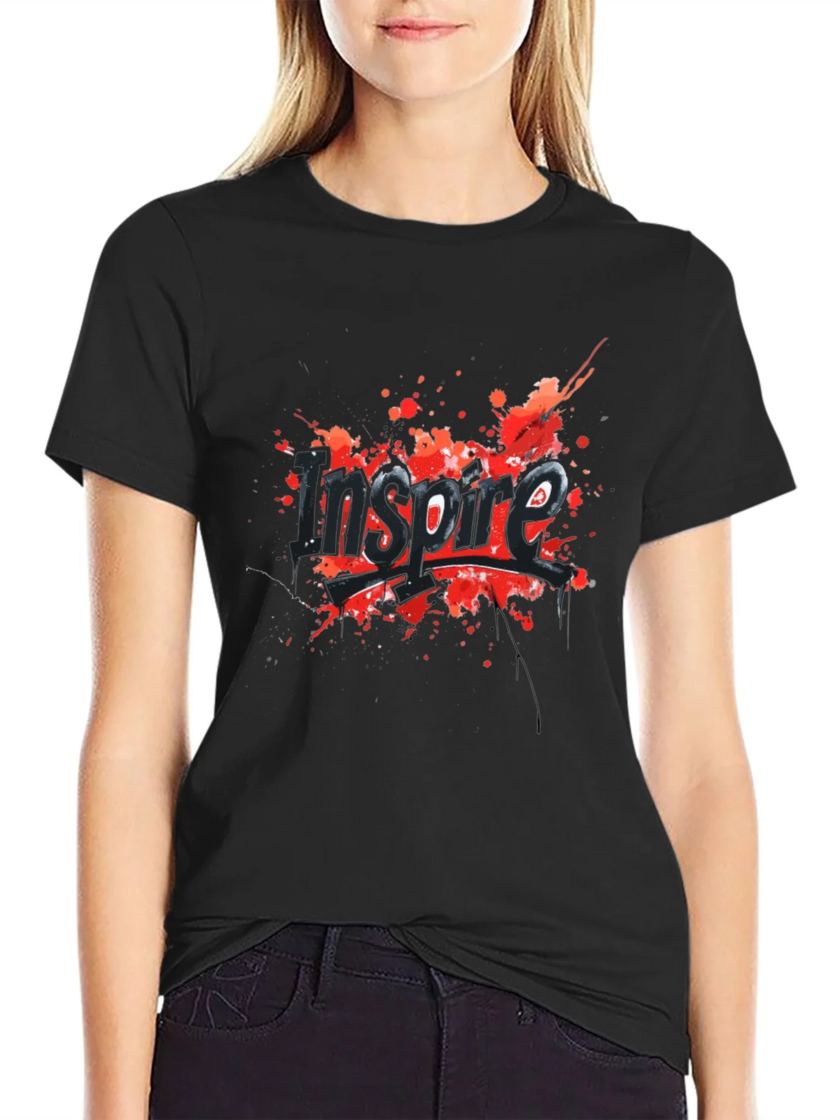 Inspire Graphic Tee - Black Cotton Blend product image 2