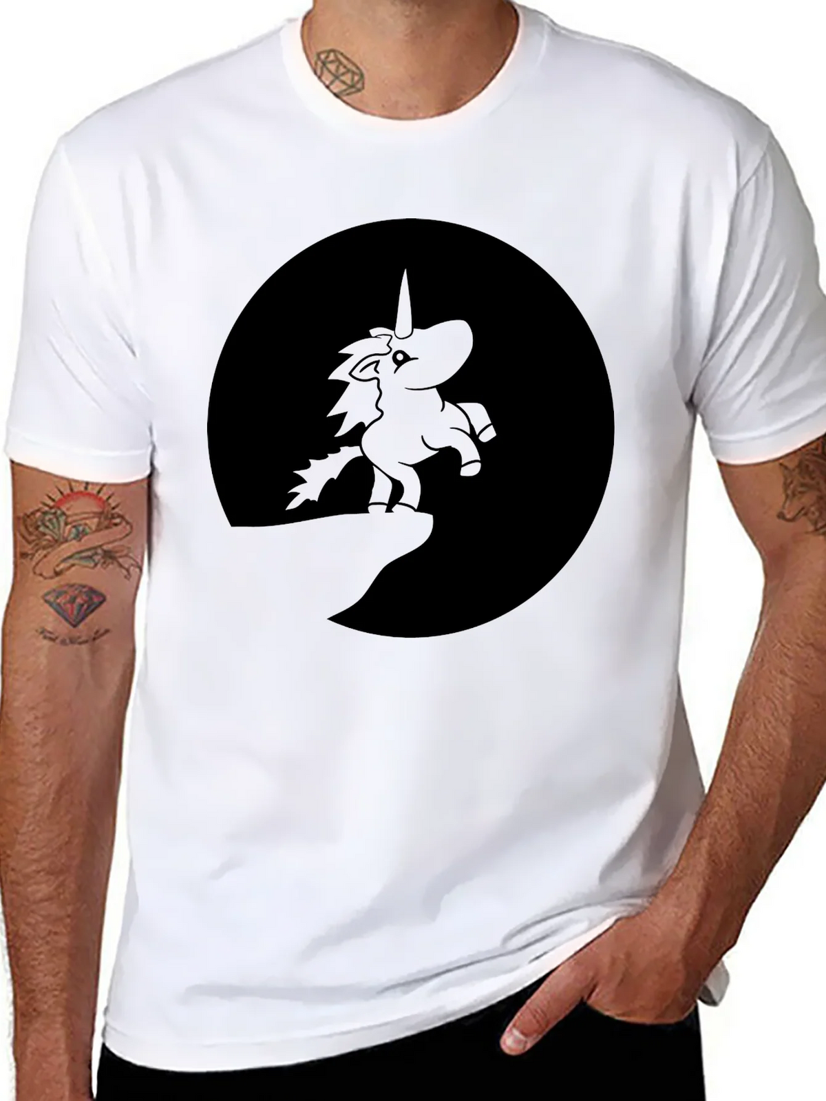 Unicorn Silhouette T-Shirt - Dark Fantasy Style product image 1