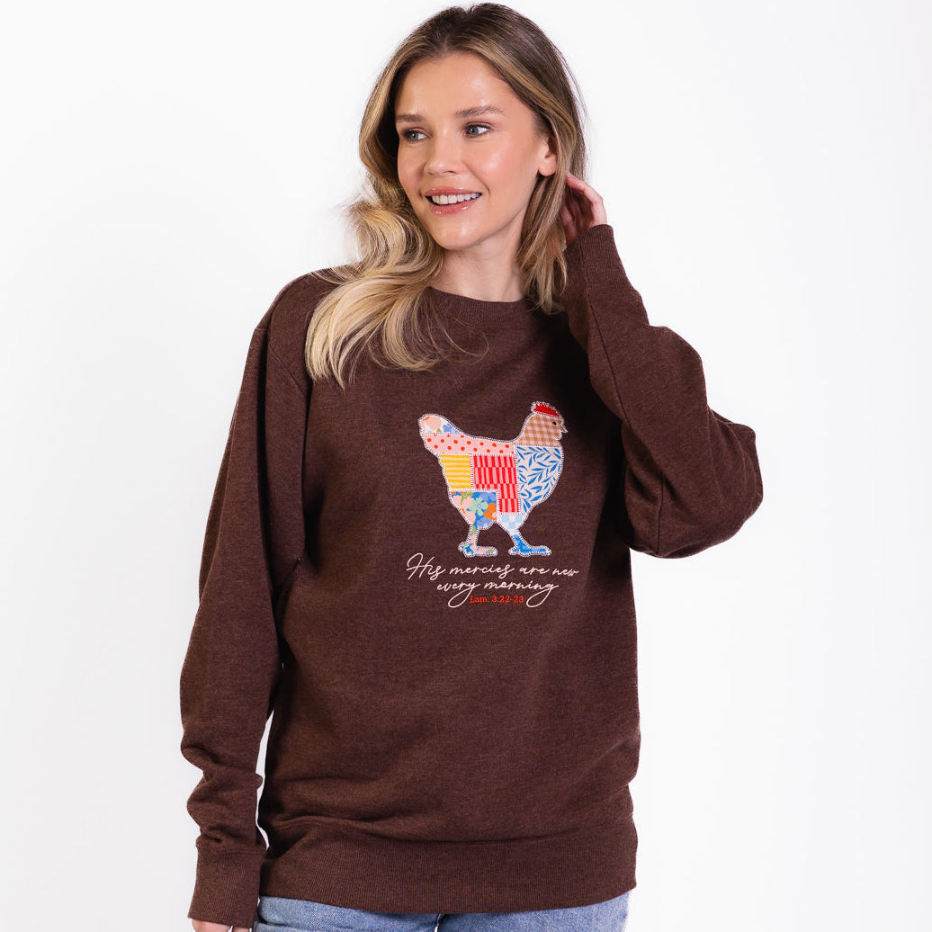 Embellished Chicken Patchwork Crewneck Sweatshirt - 20 product image 2