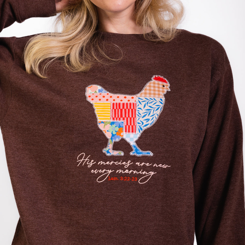 Embellished Chicken Patchwork Crewneck Sweatshirt - 20 product image 3