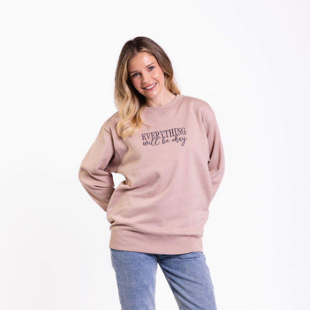 Everything Will Be Okay Embroidered Crewneck Sweatshirt - 20 product image 2