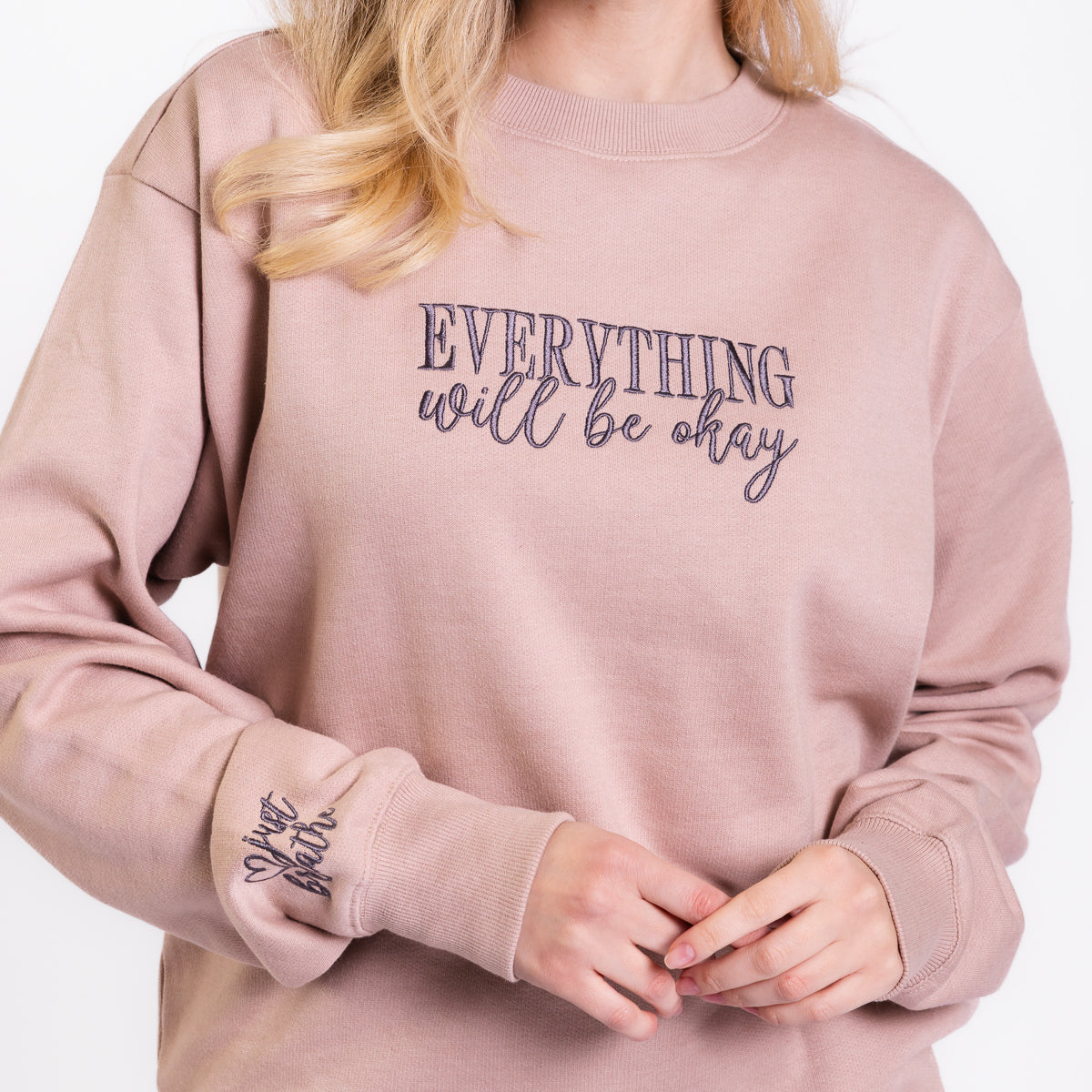 Everything Will Be Okay Embroidered Crewneck Sweatshirt - 20 product image 3