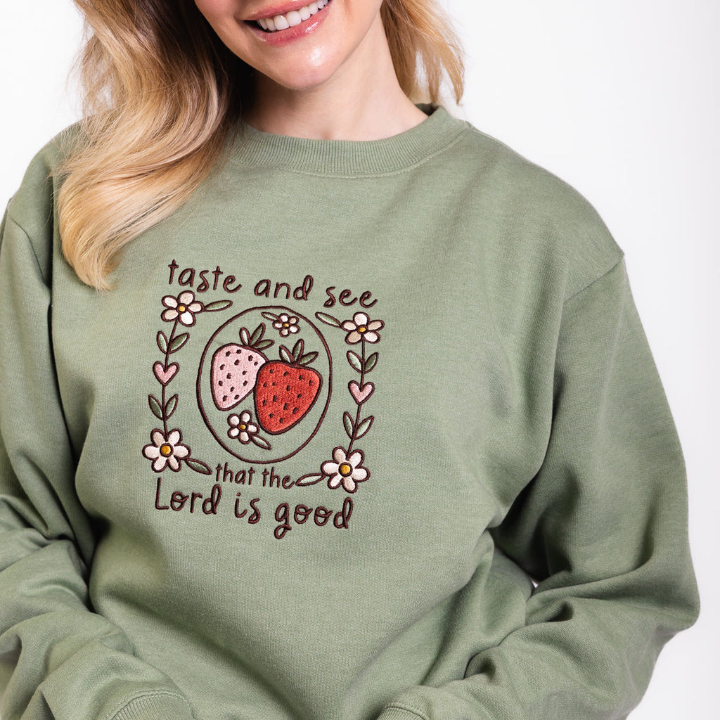 Taste and See Embroidered Crewneck Sweatshirt product image 4