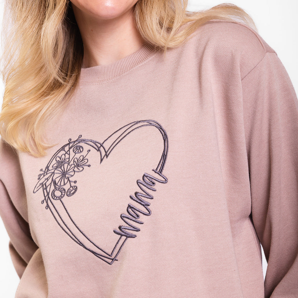 Mama Heart Embroidered Crewneck Sweatshirt product image 3