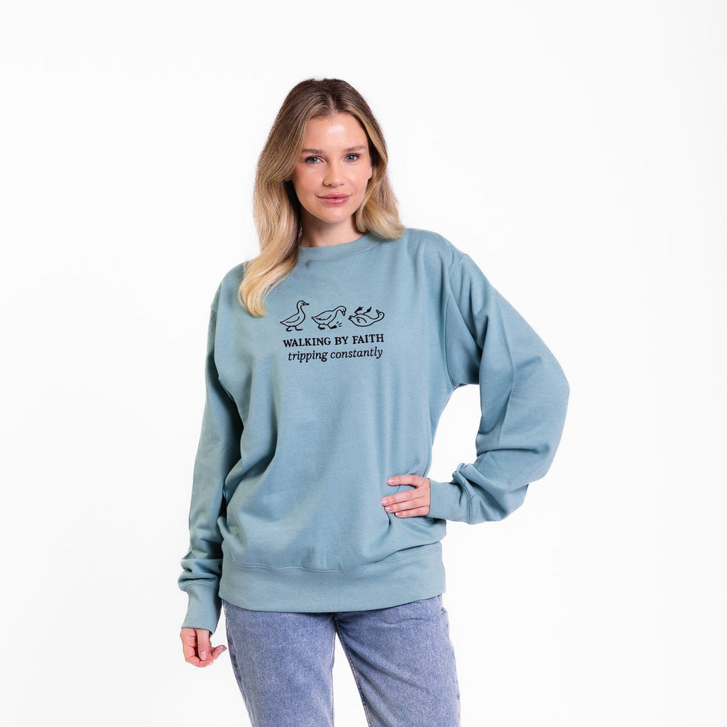 Walking by Faith Embroidered Crewneck Sweatshirt - 20 product image 2