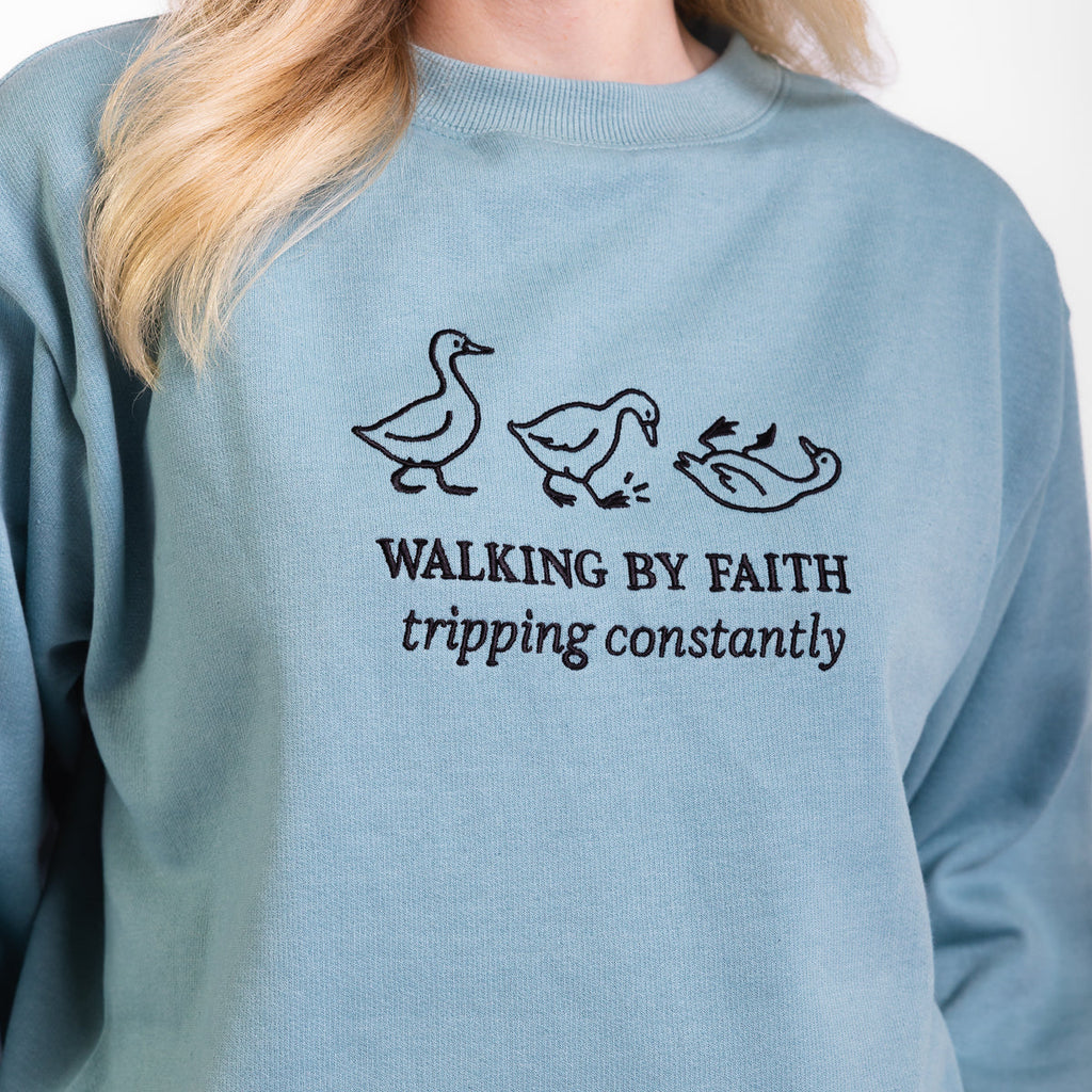 Walking by Faith Embroidered Crewneck Sweatshirt - 20 product image 3