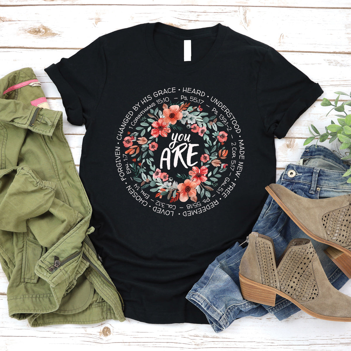 You Are Floral Wreath Tee