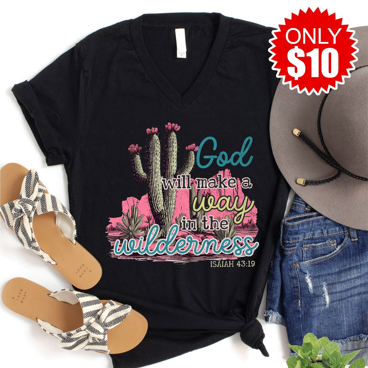 God Will Make A Way V-Neck - 10