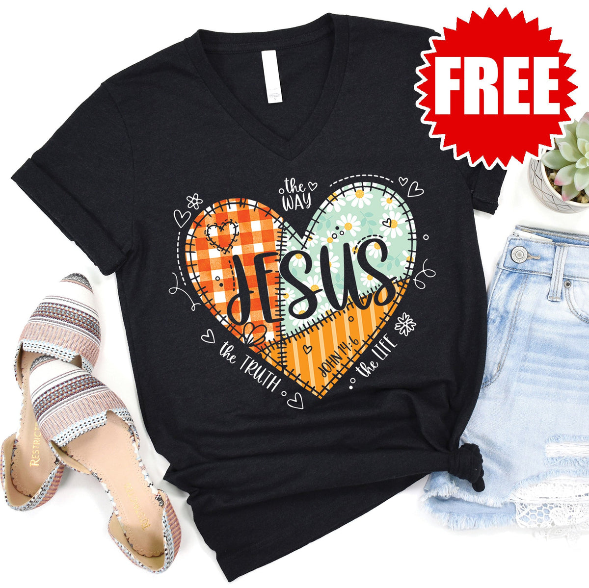 Jesus Way Truth Life V-Neck - 0