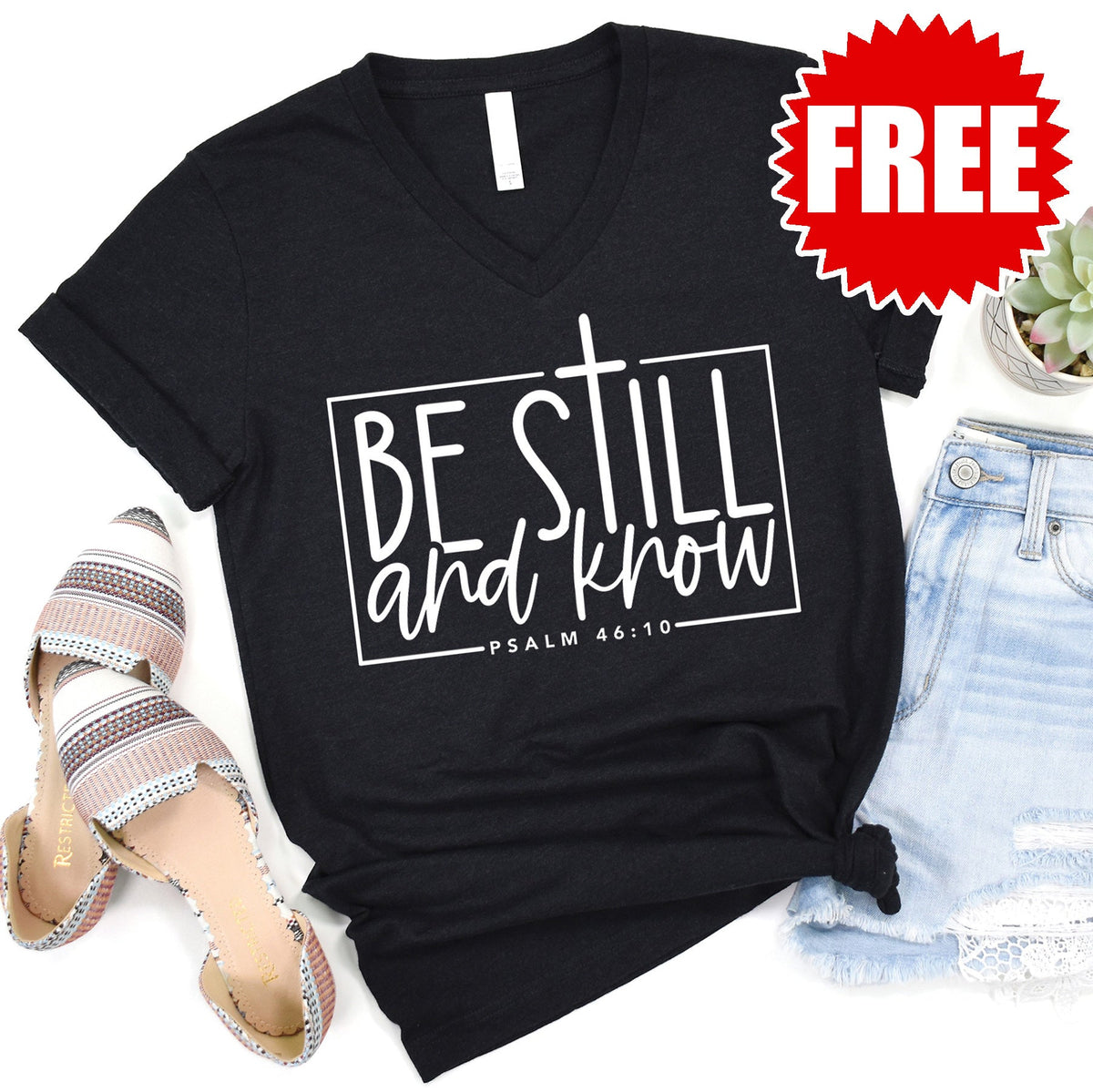 Be Still and Know V-Neck - 0