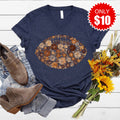 Floral Football V-Neck - 10