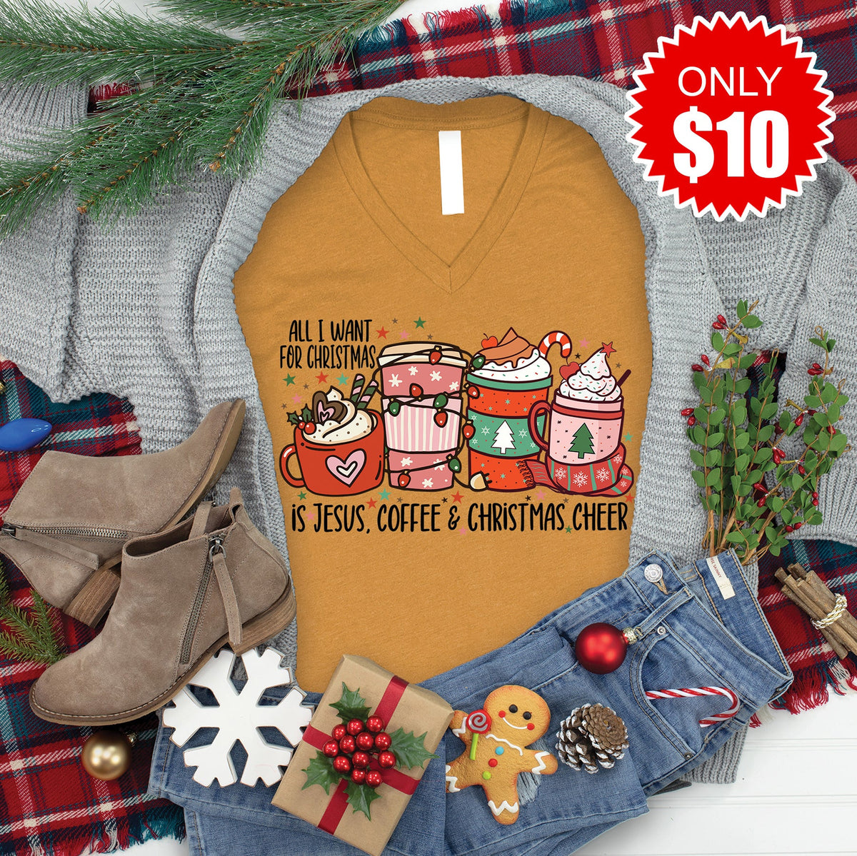 All I Want for Christmas V-Neck - 10
