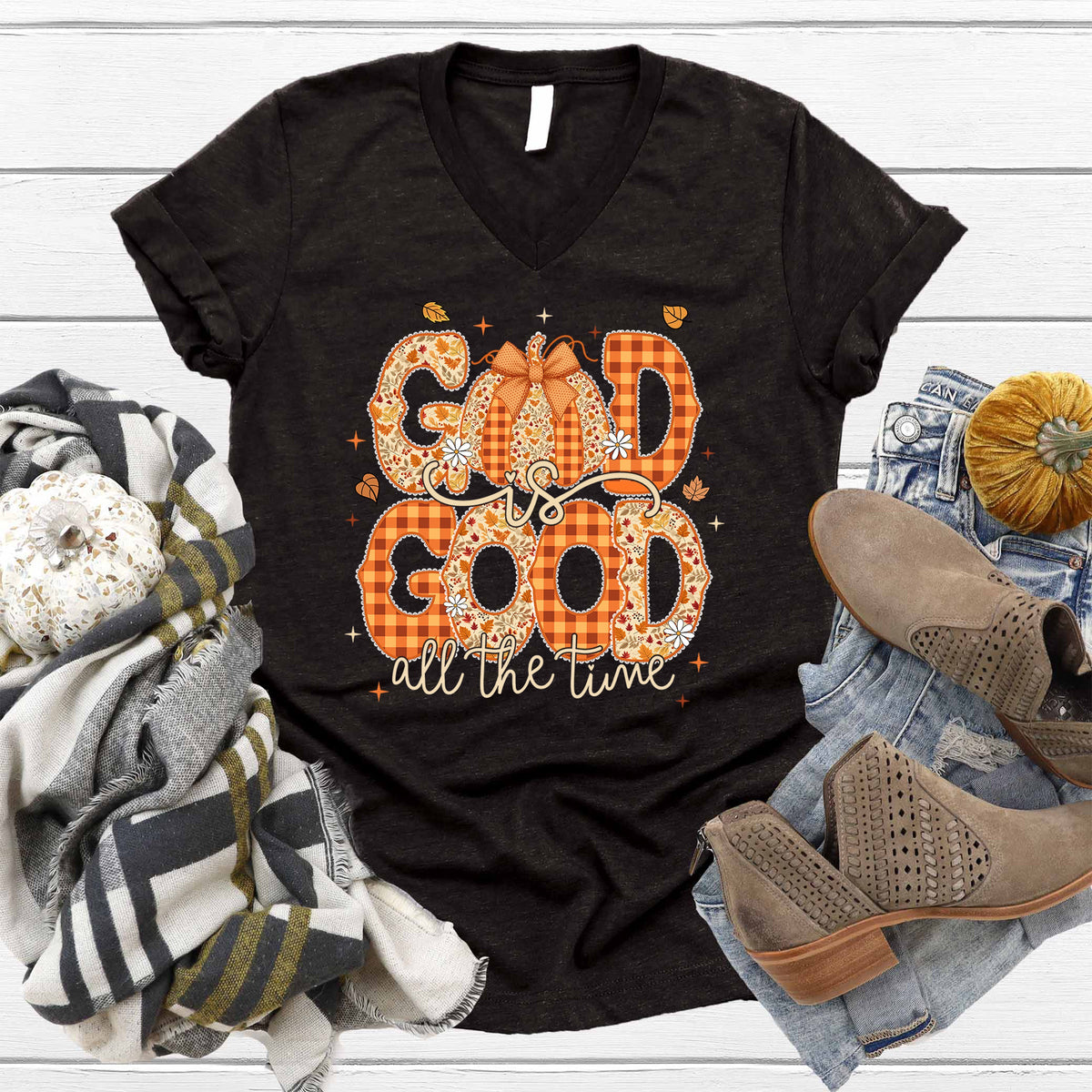 God is Good Fall V-Neck