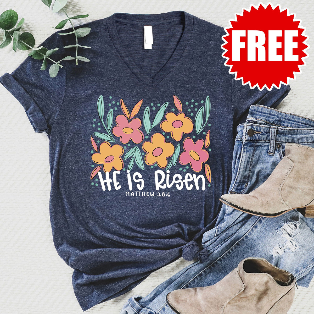 He is Risen V-Neck - 0