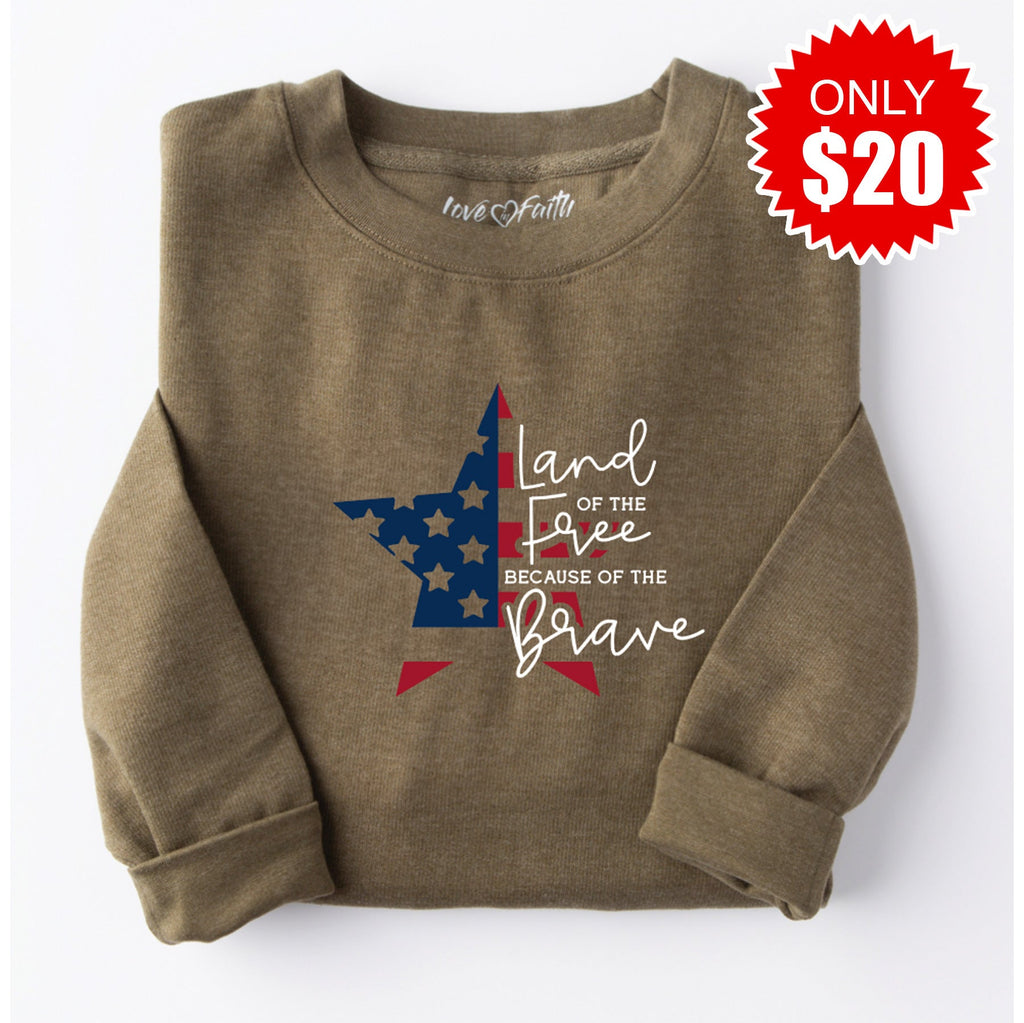 Land of the Free Embroidered Crewneck Sweatshirt - 20 product image 1