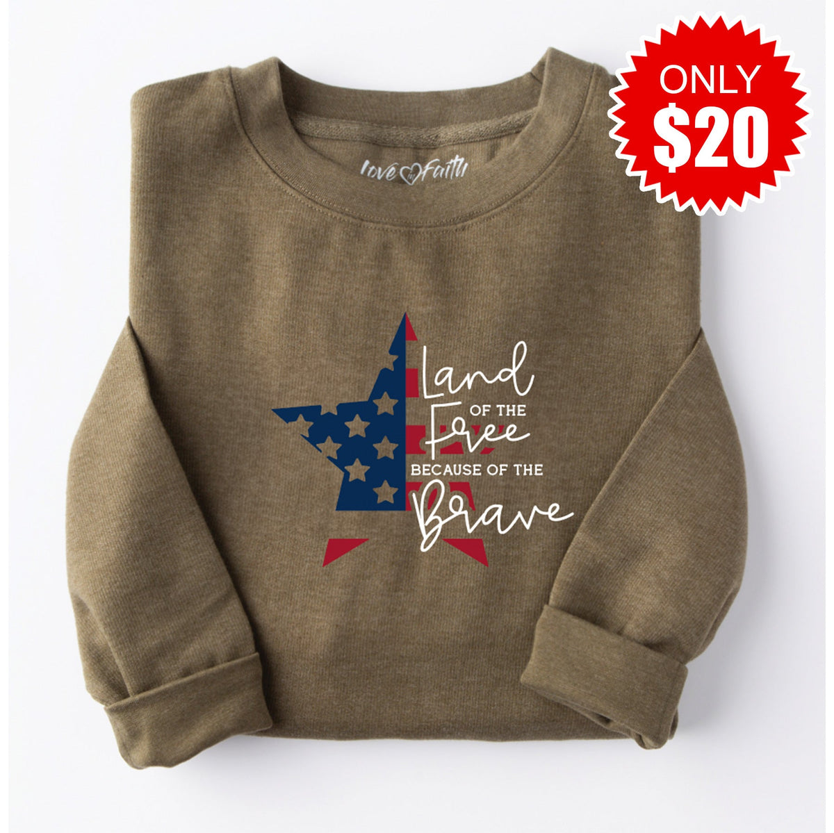 Land of the Free Embroidered Crewneck Sweatshirt - 20 product image 1