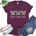 Faith Hope Love Butterflies V-Neck