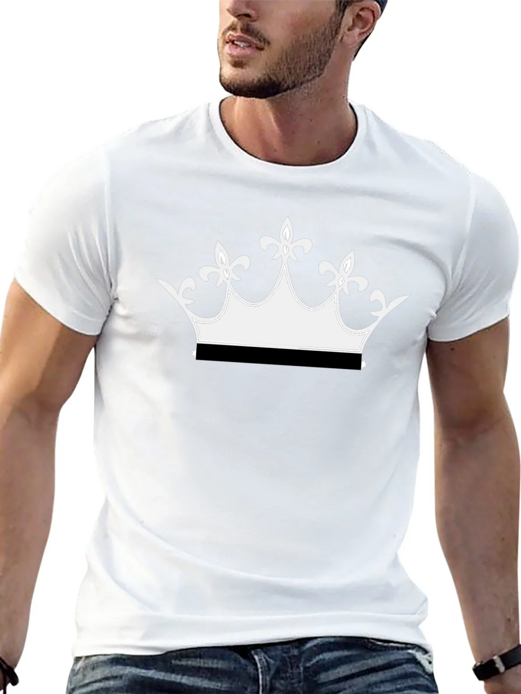 Black T-Shirt with Crown Graphic product image 5