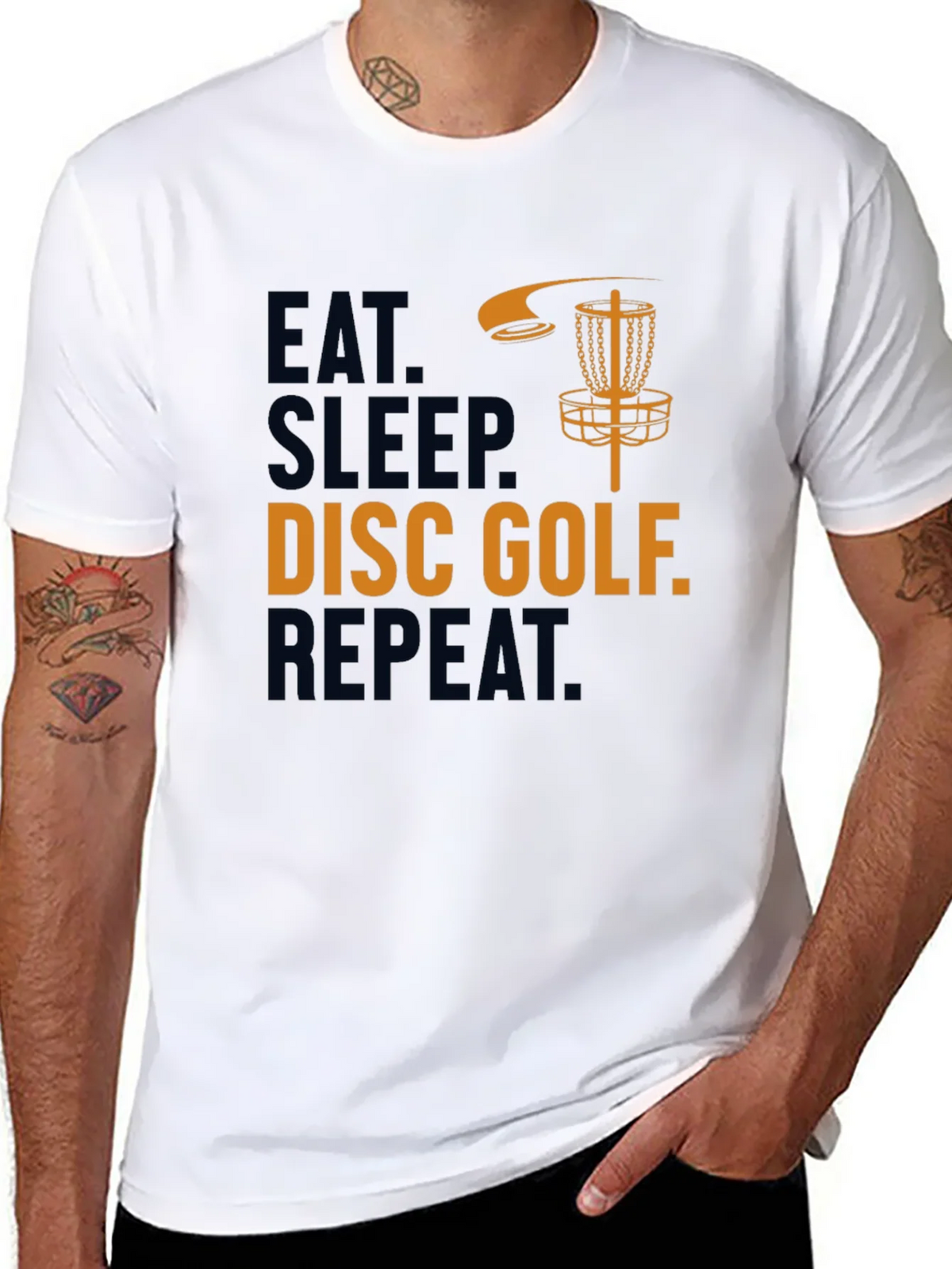 Eat Sleep Disc Golf Repeat Graphic Tee product image 4
