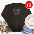 Stronger Than The Storm Fuzzy Embroidered Crewneck product image 1
