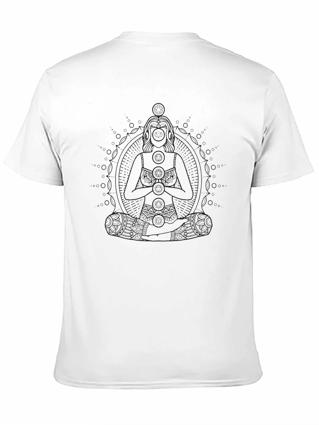 Mens Black Graphic Tee - Meditating Figure Design product image 4
