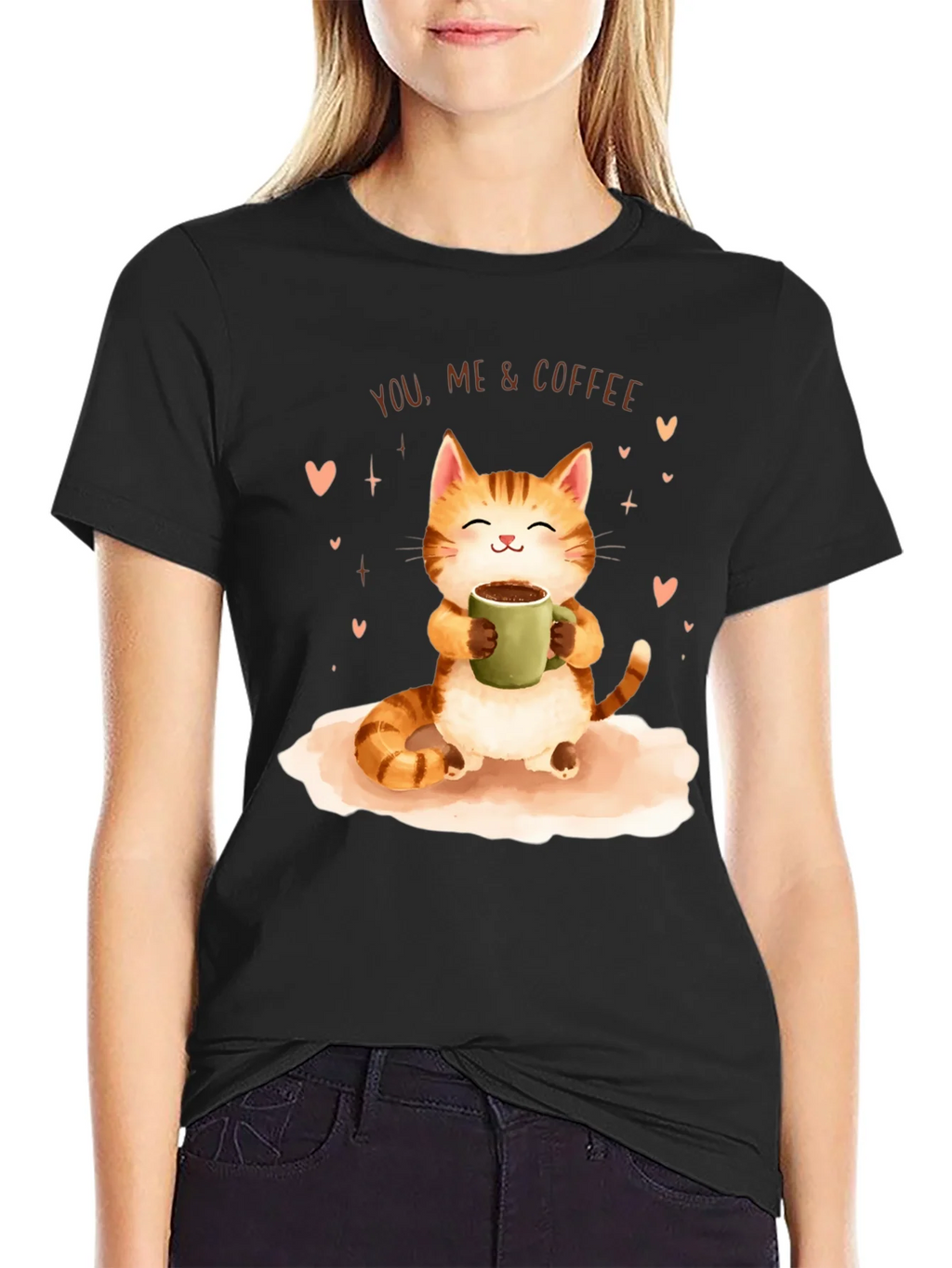 Cat & Coffee Graphic T-Shirt product image 2