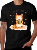 Cat & Coffee Graphic T-Shirt product image 1