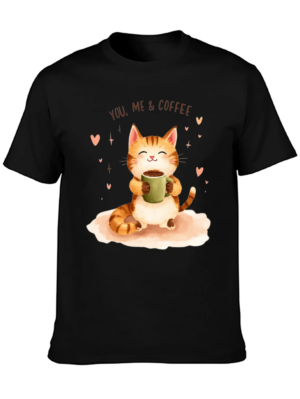 Cat & Coffee Graphic T-Shirt product image 3