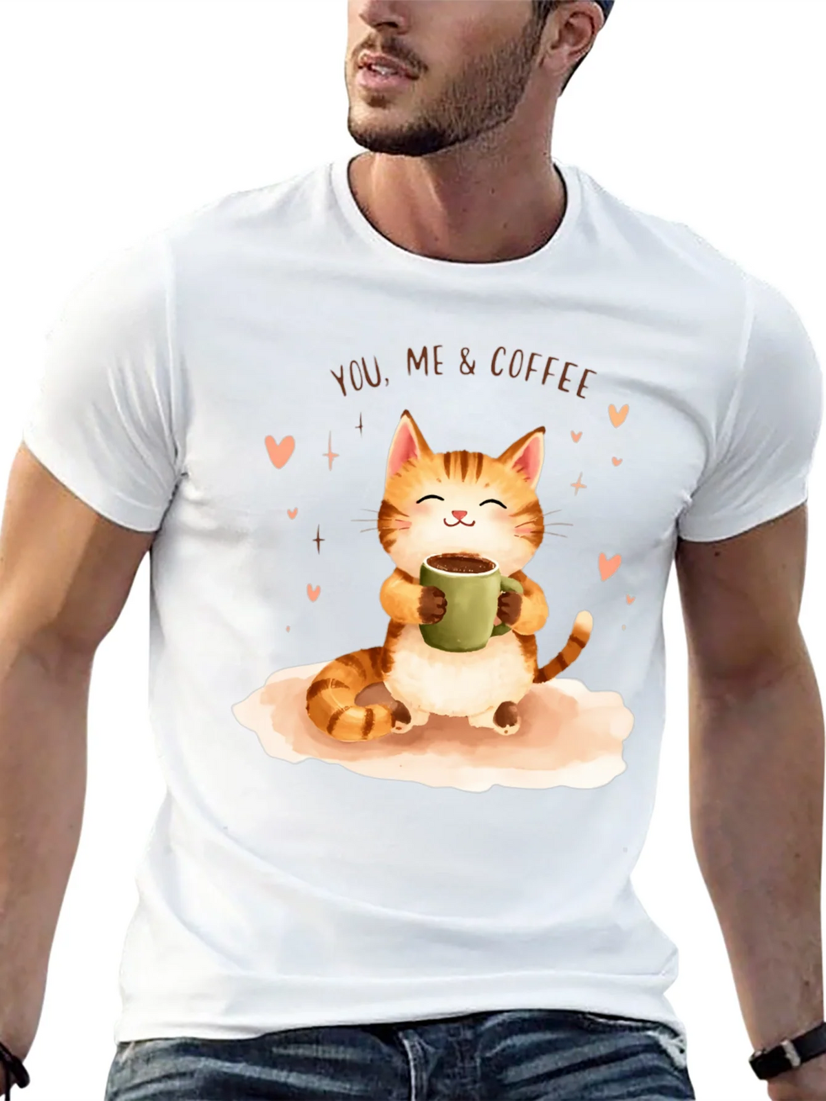 Cat & Coffee Graphic T-Shirt product image 12